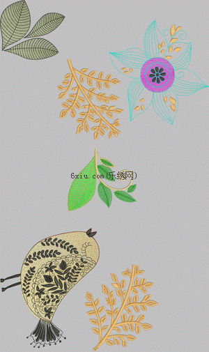 heliconia psittacorum embroidery pattern album