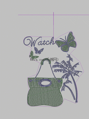 Butterfly Coconut Tree Bagged with Pearl Slices embroidery pattern album