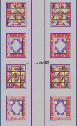 Geometric block embroidery pattern album