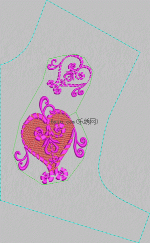 Abstract heart shape embroidery pattern album