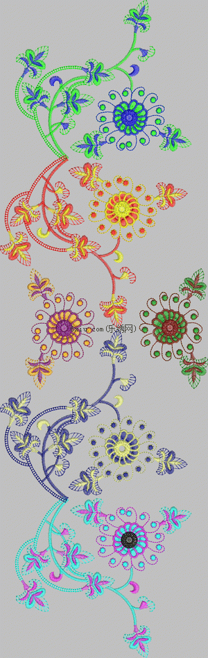 Floral stripe embroidery pattern album