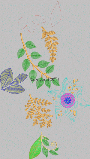 Leaf embroidery pattern album