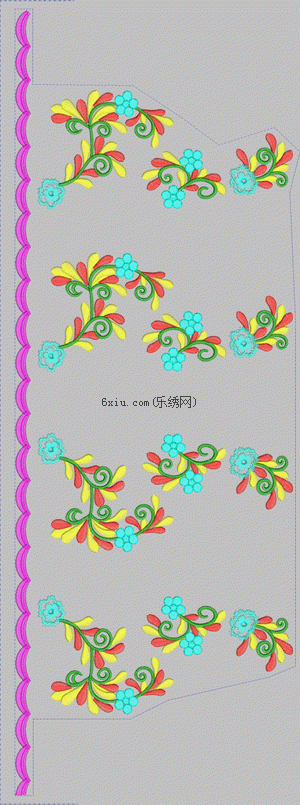 Floral stripe embroidery pattern album