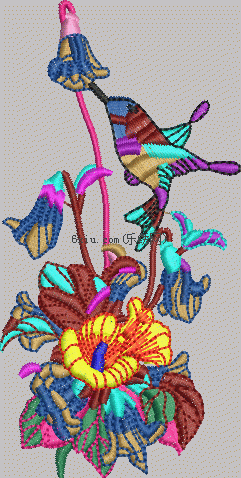 Bird flower embroidery pattern album