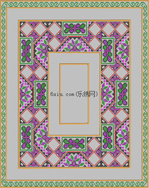 Cross-stitched tablecloth geometric stripe embroidery pattern album