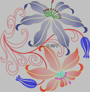 Trumpet Flower embroidery pattern album