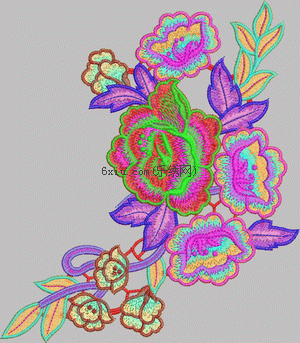 Beautiful Peony Flowers embroidery pattern album