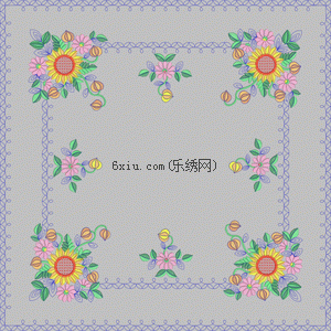 Table cloth sunflower embroidery pattern album