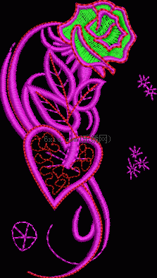 Heart-shaped rose embroidery pattern album