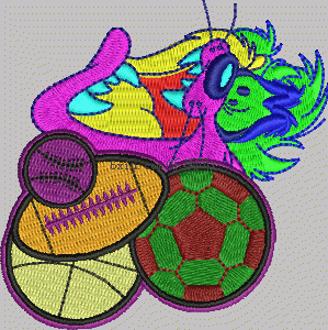 Cartoon Monster Football embroidery pattern album