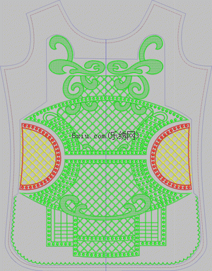 Full embroidered mesh chest abstraction embroidery pattern album