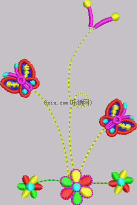 Butterfly Flower embroidery pattern album