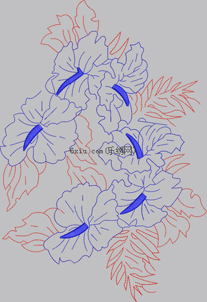 Curved flowers embroidery pattern album