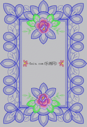 Square flower strips embroidery pattern album