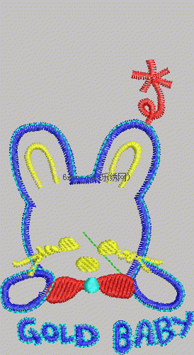 Bunny cartoon patch embroidery pattern album