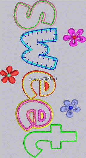 Children's clothing letters sweet embroidery pattern album