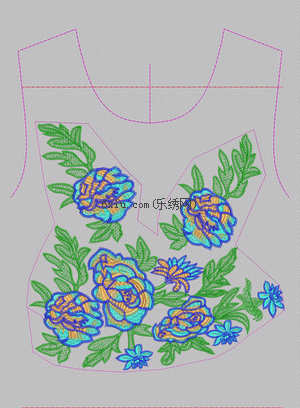 Beautiful flowers on the chest embroidery pattern album