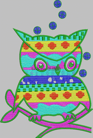 Abstract owl embroidery pattern album
