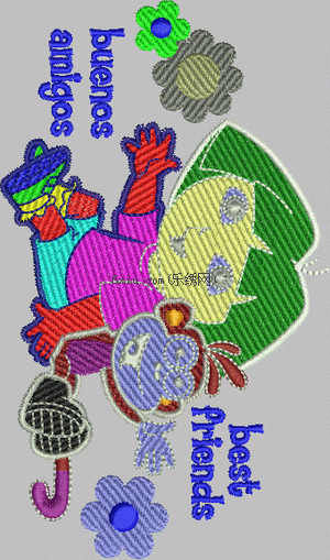 Cartoon Dora and Monkey embroidery pattern album