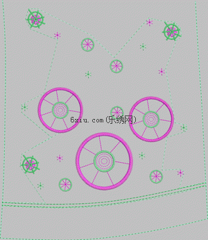 Front circle embroidery pattern album
