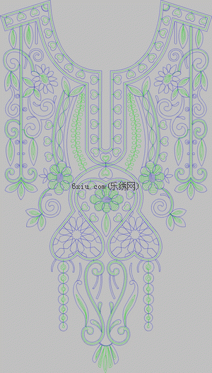 Complicated collar embroidery pattern album