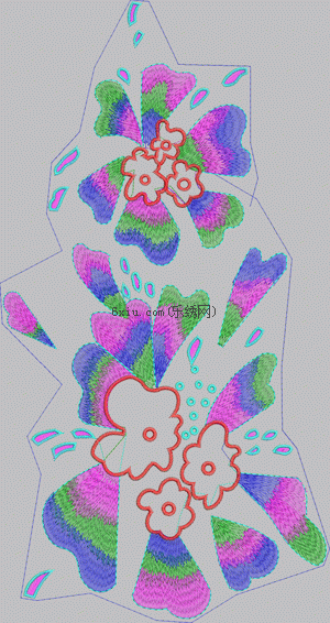 Abstract flowers embroidery pattern album