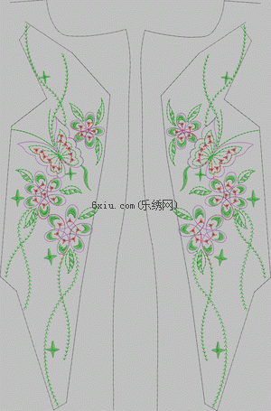 Sequined butterfly trousers embroidery pattern album
