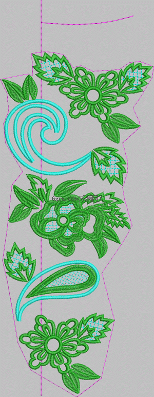 Flower strips embroidery pattern album