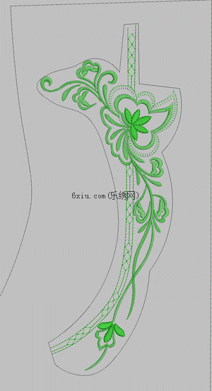 Curved flowers embroidery pattern album