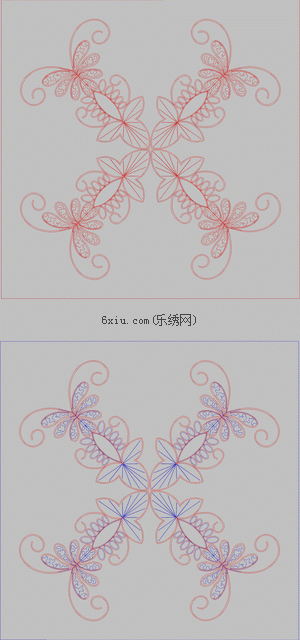 Symmetrical Butterfly embroidery pattern album