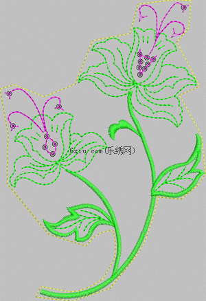 Flowers with simple sequins embroidery pattern album