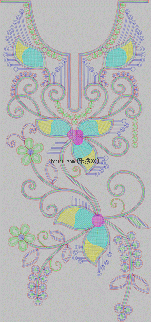 Intricate collar Middle East embroidery pattern album