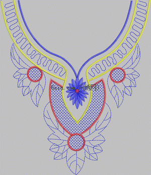 V collar embroidery pattern album