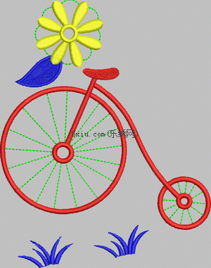 Cartoon bicycle embroidery pattern album