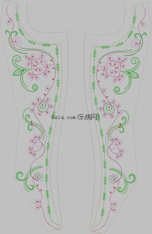 Sequined trousers curve embroidery pattern album