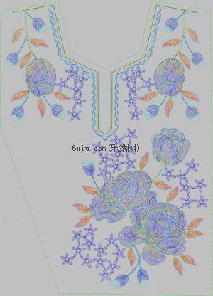Ethnic collar embroidery pattern album