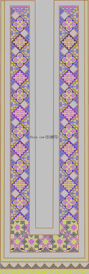 U-collar of cross-stitch nationality is complex embroidery pattern album