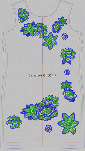Beautiful flowers in full vest embroidery pattern album