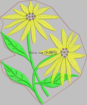 Sequined sunflower embroidery pattern album