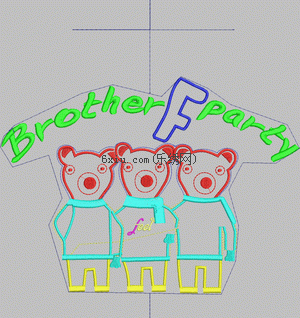 Cartoon bear patch embroidery pattern album