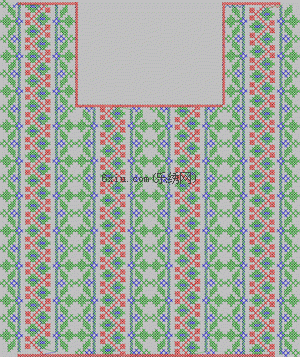Cross-stitched collar complex embroidery pattern album