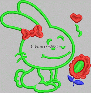 Cartoon bunny embroidery pattern album