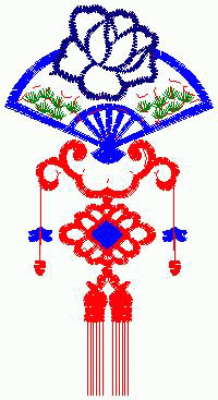Fan Chinese knot embroidery pattern album