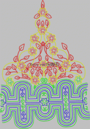 Clothing chain coniferous complex embroidery pattern album