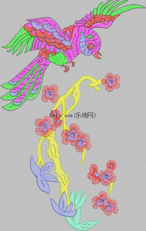 Branch bird embroidery pattern album