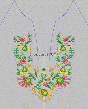 Traditional flower collar embroidery pattern album