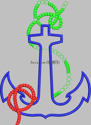 ship's anchor embroidery pattern album