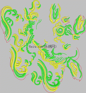 Dragon curve embroidery pattern album