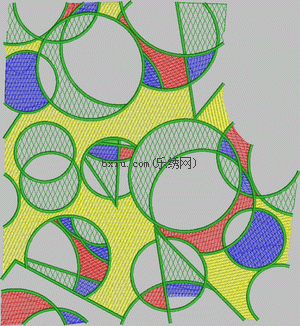Abstract geometric circular mesh embroidery pattern album