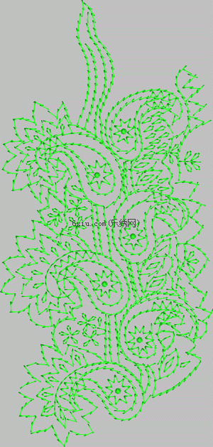 Single needle abstract curve embroidery pattern album
